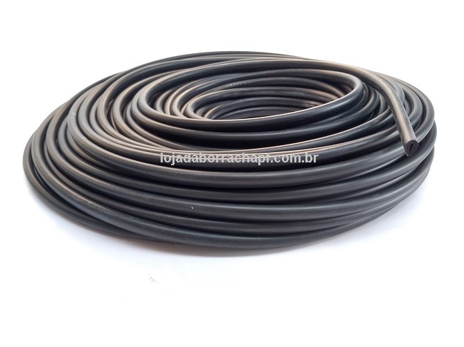 N177 Borracha maciça em "U" 13x10x2mm rolo 50 Metros
