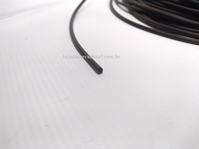 N180 Cordão de borracha maciça 3mm rolo com 100 metros