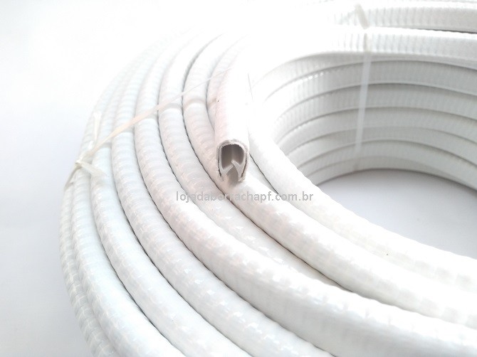 N165 Perfil de PVC em U 14,0x9,0x3,5mm Branco couro cobra rolo 50 metros
