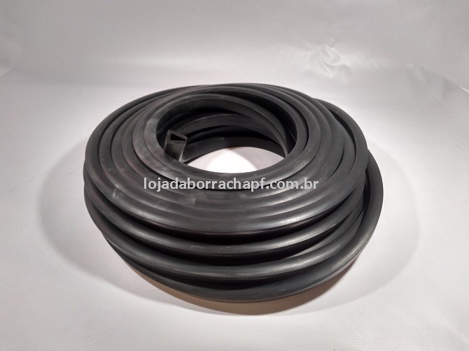 N126 Borracha maciça em "U" 22x15x7,5mm Rolo 25 Metros