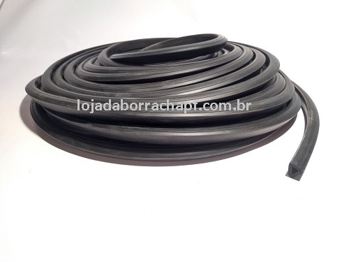 N59 Borracha maciça em "U" 17x16x8mm Rolo 25 Metros