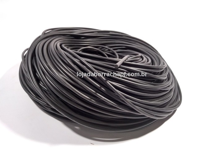 N182 Cordão de borracha maciça 4mm Rolo 150 metros