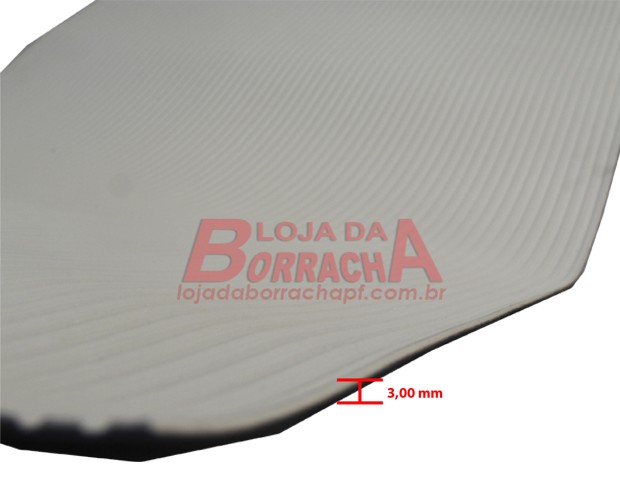 R102 Piso de borracha industrial ripadão 3,0mm x 1,00 metro Branco