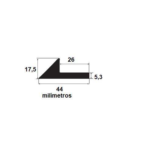 Borracha para forma de concreto 44x17,5mm (25 metros)