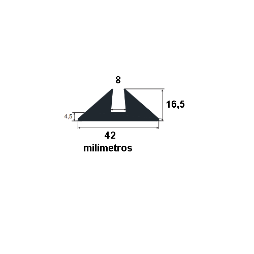 Borracha para forma de concreto 42x16,5x8mm (25 metros)