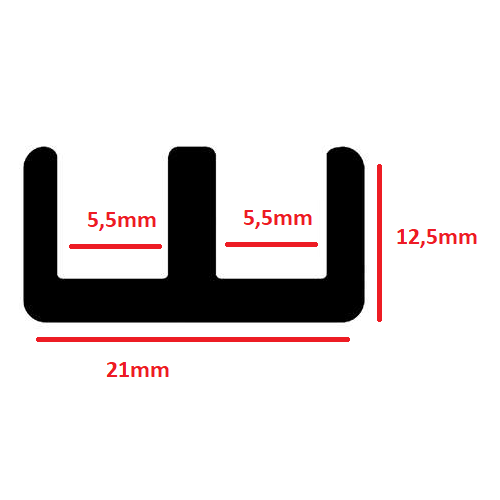 N163 Canaleta em metro 2 canais Rolo 25 Metros