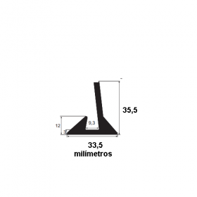 Borracha para forma de concreto 33,5x35,5x9,3mm (25 metros)