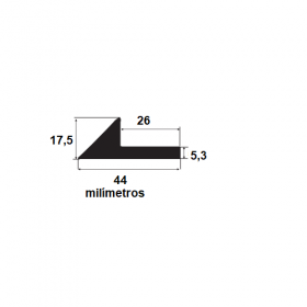 Borracha para forma de concreto 44x17,5mm (25 metros)