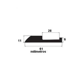 Borracha para forma de concreto 61x11mm (25 metros)