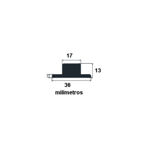 Borracha para forma de concreto 36x13mm (25 metros)