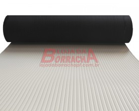 R102 Piso de borracha industrial ripadão 3,0mm x 1,00 metro Branco