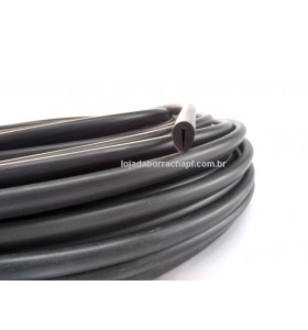 N177 Borracha maciça em "U" 13x10x2mm rolo 50 Metros