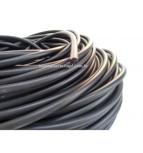 N192 Cordão de borracha maciça 10mm (preto) Rolo 50 Metros