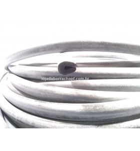 N44 Borracha esponjosa em "U" 14,5X11,5X3mm Rolo 50 Metros