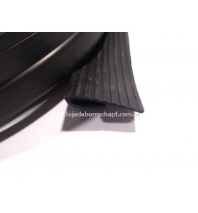 N54 Cantoneira de borracha para escada 58x33mm preto Rolo 25 Metros