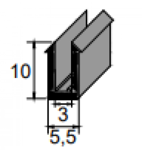 N20 Perfil acabamento em U rolo 43 Metros
