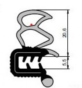 N148 Borracha portas Rolo 30 Metros