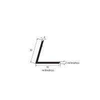 N132 Borracha maciça cantoneira 32x32x2mm Rolo 25 Metros